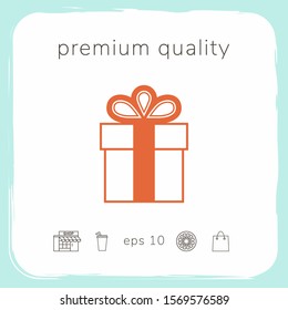 Gift box symbol icon. Graphic elements for your design