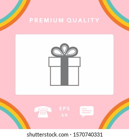 Gift box symbol icon. Graphic elements for your design