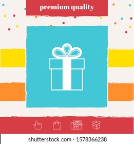 Gift box symbol icon. Graphic elements for your design