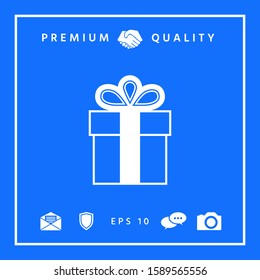 Gift box symbol icon. Graphic elements for your design