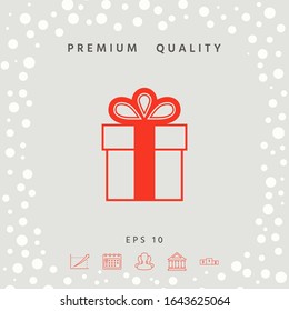 Gift box symbol icon. Graphic elements for your design