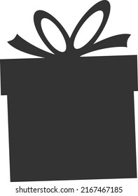 gift box symbol isolated on white, vector illustration