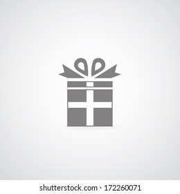 gift box symbol on gray background 