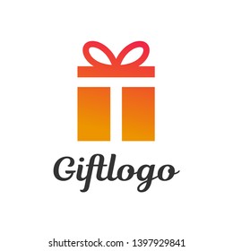 Gift box T letter vector logo template. This Graphic is suitable for prize, birthday, greeting, store, shop, love, parcel, souvenir, gift away.