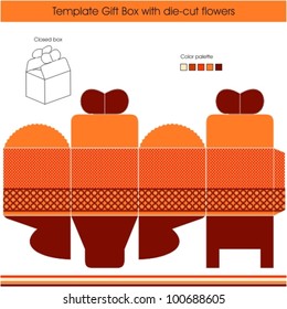 Gift box template with dots design