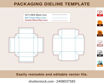 Gift Box Template, With Lid Dieline Template, Vector File
