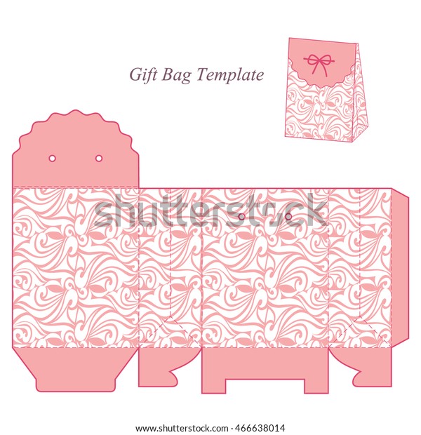 Gift Box Template Lid Pink White Stock Vector (Royalty Free) 466638014