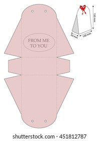 Gift box template pink