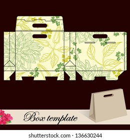 Gift box template.Print. Cut along solid outer border with scissors. Fold back on dashed lines to form your favor box. Use adhesive to secure side and bottom flap.