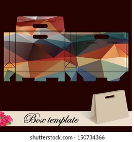 Gift box template.Print. Cut along solid outer border with scissors. Fold back on dashed lines to form your favor box. Use adhesive to secure side and bottom flap.