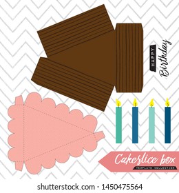 Gift Box templates with labels for party, birthday, celebration, cake, flowers, candy. template boxes folding.