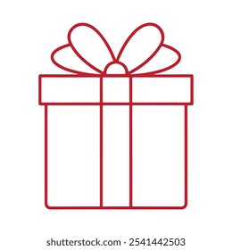 Geschenkbox dünne Linie Symbol Vektor auf weißem Hintergrund.