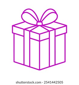 Gift box thin line icon vector on white background.