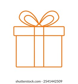 Geschenkbox dünne Linie Symbol Vektor auf weißem Hintergrund.