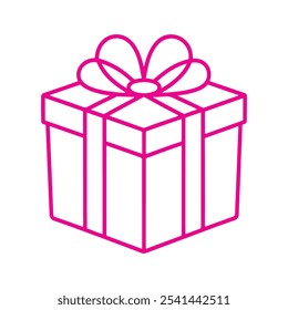 Gift box thin line icon vector on white background.