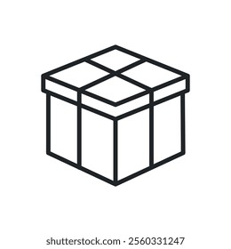 Gift box thin line icons. Perfect pixel on transparent background