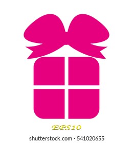 gift box, thumbtack, vector illustration EPS 10