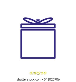 gift box, thumbtack, vector illustration EPS 10