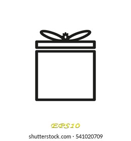 gift box, thumbtack, vector illustration EPS 10