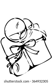  gift box tied with a ribbon