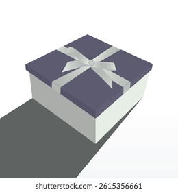 gift box tied with ribbon and shadow