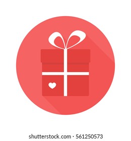 Gift box valentine icon vector