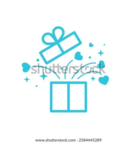 Gift Box for Valentine's Day. From blue icon set