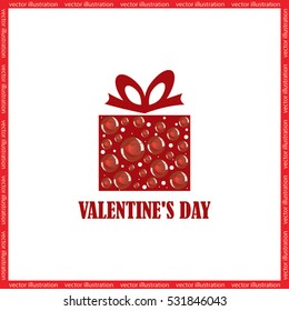 gift box, valentines day vector illustration EPS 10.