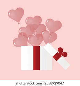 gift box with valentines gifts inside