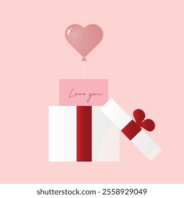 gift box with valentines gifts inside