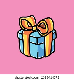 Gift Box Vector Cartoon Illustration. Reward Icon Concept Isolated Premium Vector. Flat Cartoon Concept for Anything. Cute Doodle Cartoon Illustration Style. Suitable for any Project