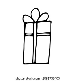 Gift box. Vector clipart. Hand drawn