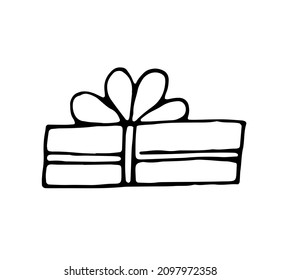 Gift box. Vector clipart. Hand drawn
