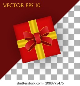 Gift box vector design with red ribbon ties, for design decoration