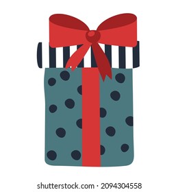 Gift box. Vector element isolated on white background.