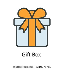 Ilustración de diseño de iconos de contorno de vectores de caja de regalo. Símbolo de interfaz de usuario en fondo blanco archivo EPS 10
