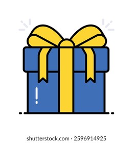 Gift Box vector filled outline icon. EPS 10 file