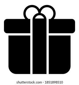 icono de glifo vectorial de caja de regalo. Símbolos modernos de glifos. Colección de elementos tradicionales.