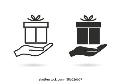Gift Box   vector icon. Black  illustration isolated on white  background for graphic and web design.  