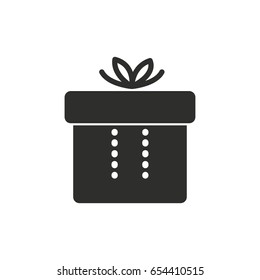 Gift Box vector icon. Black illustration isolated on white background for graphic and web design.