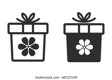 Gift Box vector icon. Black illustration isolated on white background for graphic and web design.