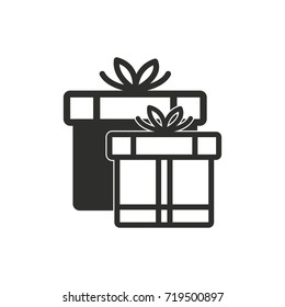 Gift Box vector icon. Black illustration isolated on white background for graphic and web design.