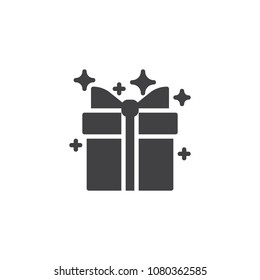 Gift box vector icon. filled flat sign for mobile concept and web design. simple solid icon. Symbol, logo illustration. Pixel perfect vector graphics