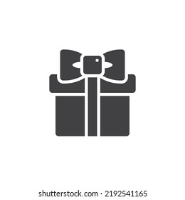 Gift box vector icon. filled flat sign for mobile concept and web design. Surprise box glyph icon. Symbol, logo illustration. Vector graphics