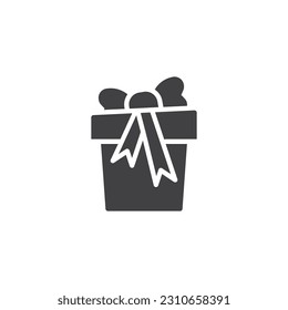 Geschenkbox, Vektorsymbol. volles Flachzeichen für mobiles Konzept und Webdesign. Überraschen Sie das Glyph-Icon. Symbol, Logo-Abbildung. Vektorgrafik