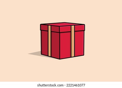 Gift Box Vector Icon Illustration. Gift Wrapping, Gift Icon Design Concept. Black Friday And Christmas Gift Box Design.