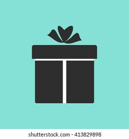 Gift Box    vector icon. Illustration isolated on green  background for graphic and web design.
