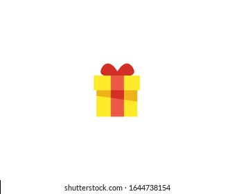 Gift box vector icon. Isolated wrapped gift, present flat illustration 