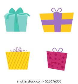 Gift box vector icon isolated set