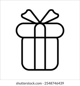 Signo de línea de icono de Vector de caja de regalo